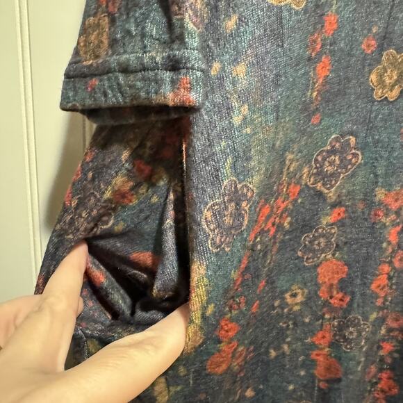 Natural Life Lottie Knit Midi Dress Watercolor Floral Size Medium - Picture 4 of 6